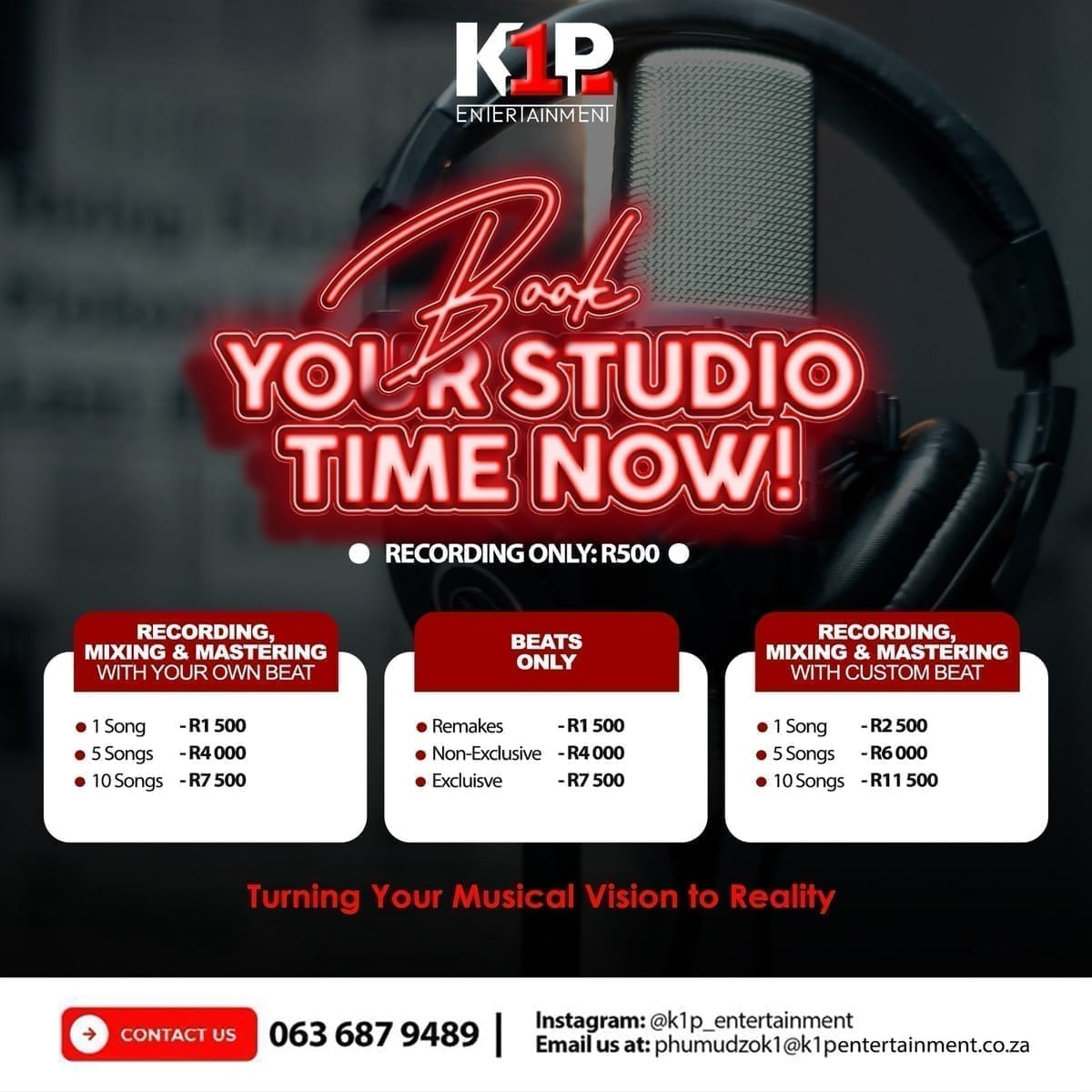 K1P recording studio session